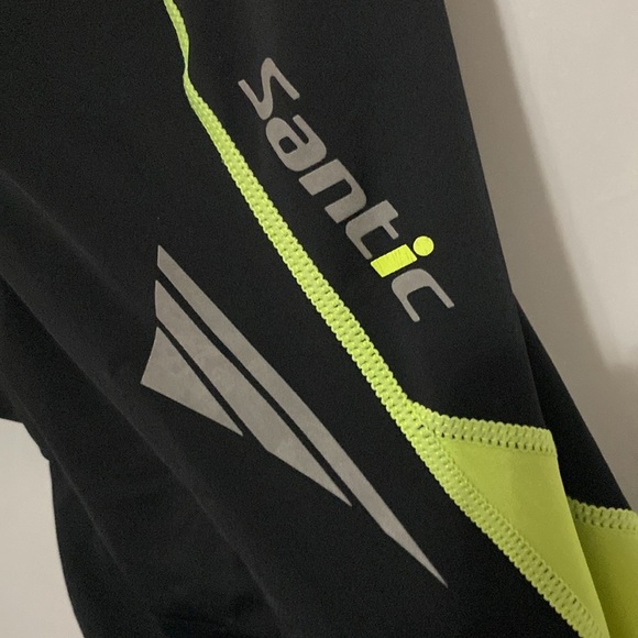 SANTIC Black and Neon Yellow Cycling Shorts. PADDED WAIST good clean condition - Picture 7 of 11